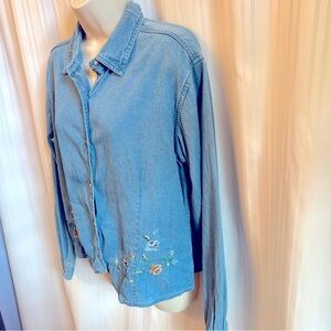 Cabin Creek Jean Jacket Top Size Large